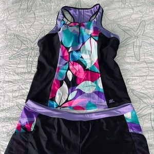 Zeroxposur Athletic Tankini Top & Shorts Bottom, 2x